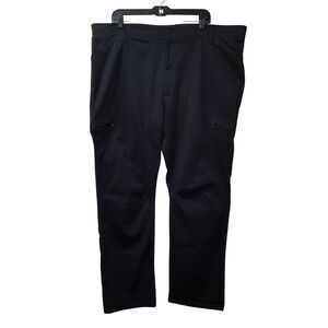 Wrangler Pants Men 44x30 Black Cargo Utility Nylon Stretch Elastic Waist
